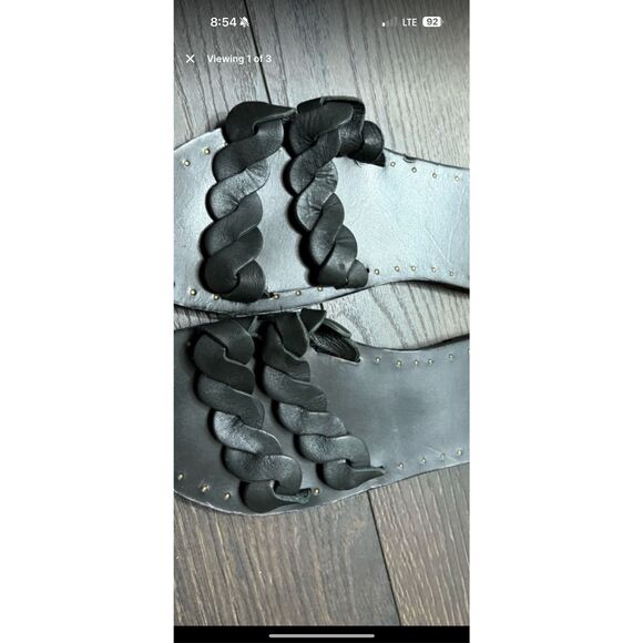 Frye Women’s 8 Black Azalea Braided Sandals - Picture 4 of 5